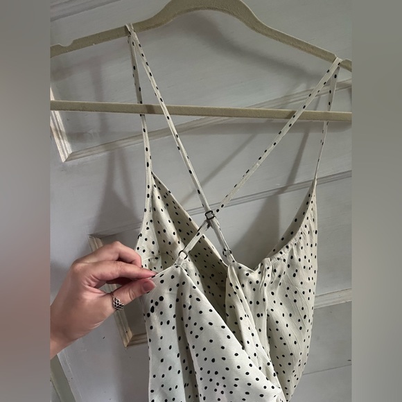 NWT Anthropologie White Tank with Black Polka Dots - Picture 4 of 7